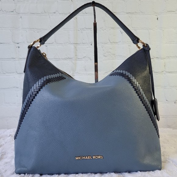 MICHAEL KORS Karson Hobo Shoulder Double Blue Tone Leather - Picture 4 of 16